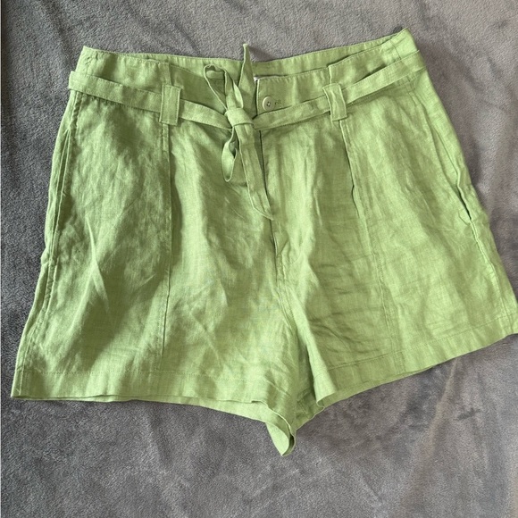 Madewell Pants - Madewell 100% Linen Seedling Drawstring Shorts Womens Sz 10